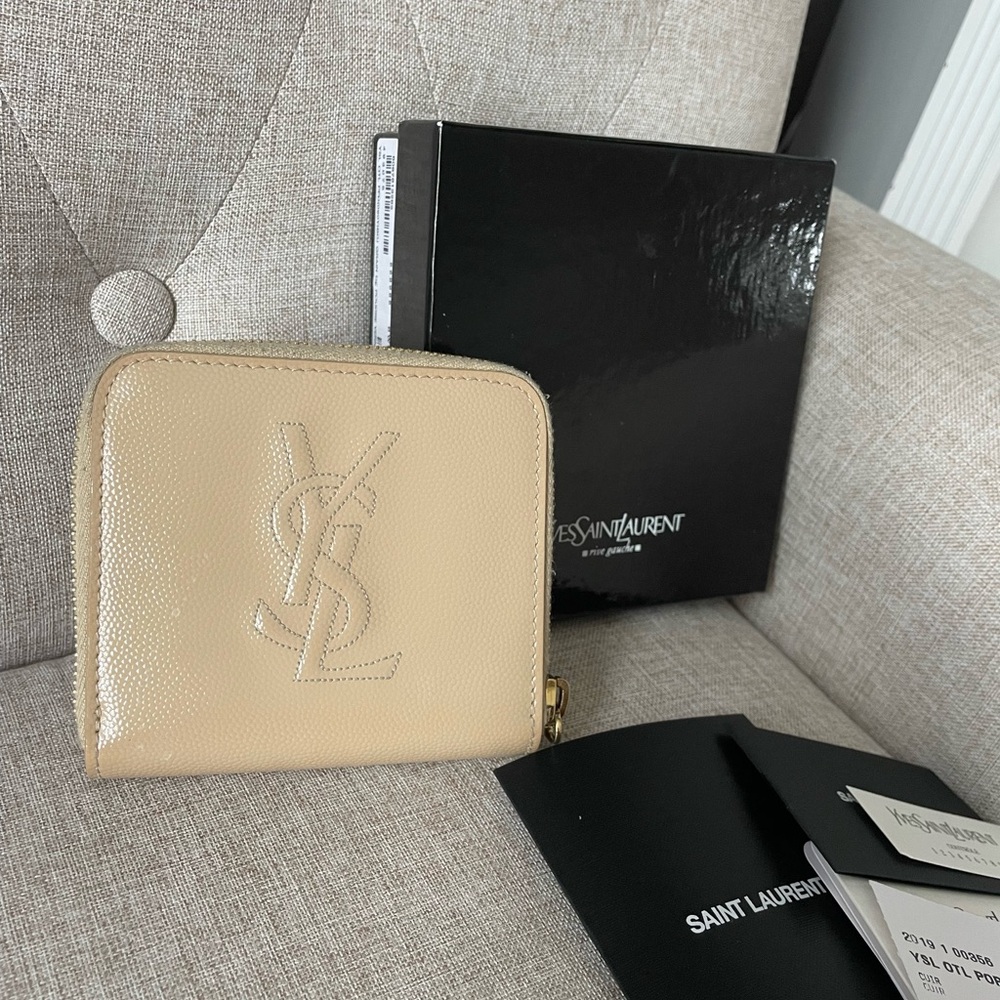 Yves Saint Laurent Wallet with Gold Zipper